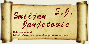 Smiljan Janjetović vizit kartica